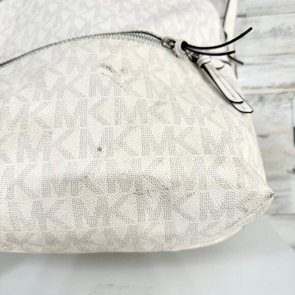 Michael Kors Dallas Medium Slim BACKPACK MK Signature Soft Sky White Authentic - Picture 5 of 8